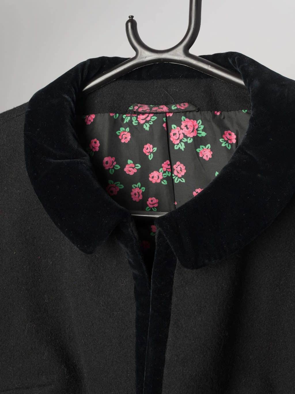Black wool cropped jacket with stunning lining - S / M - Image 3
