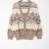 Vintage Suspense Knitwear abstract design wool blend cardigan