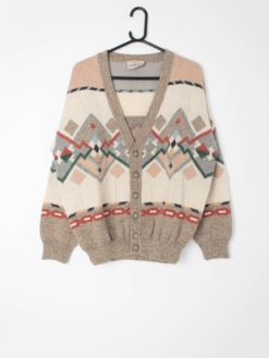 Vintage Suspense Knitwear abstract design wool blend cardigan