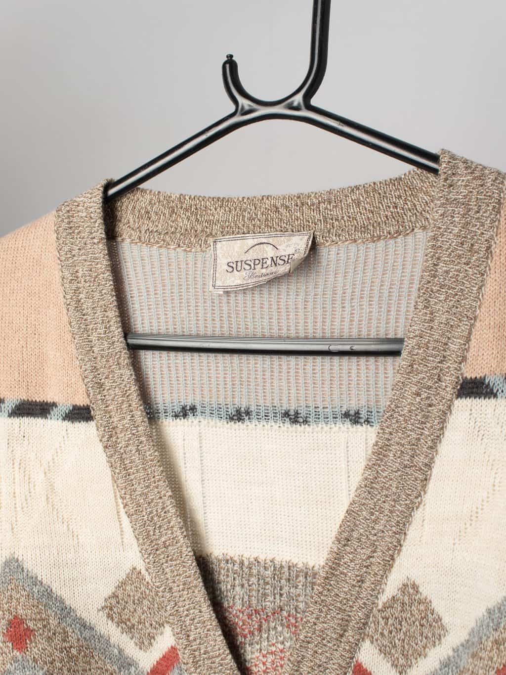 Vintage Suspense Knitwear abstract design wool blend cardigan - Medium / Large - Image 3