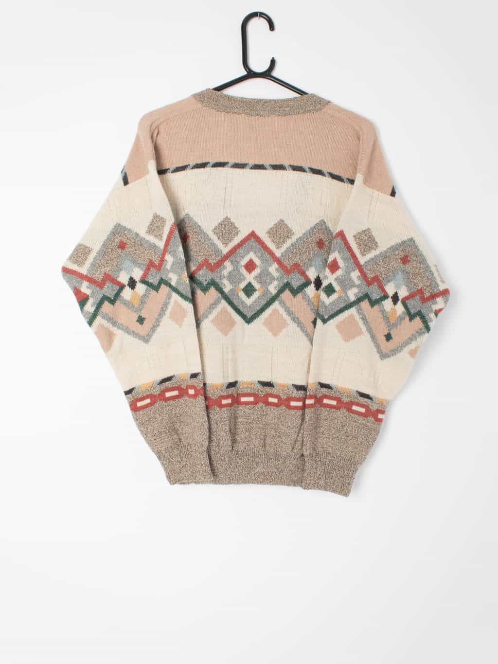 Vintage Suspense Knitwear abstract design wool blend cardigan - Medium / Large - Image 4