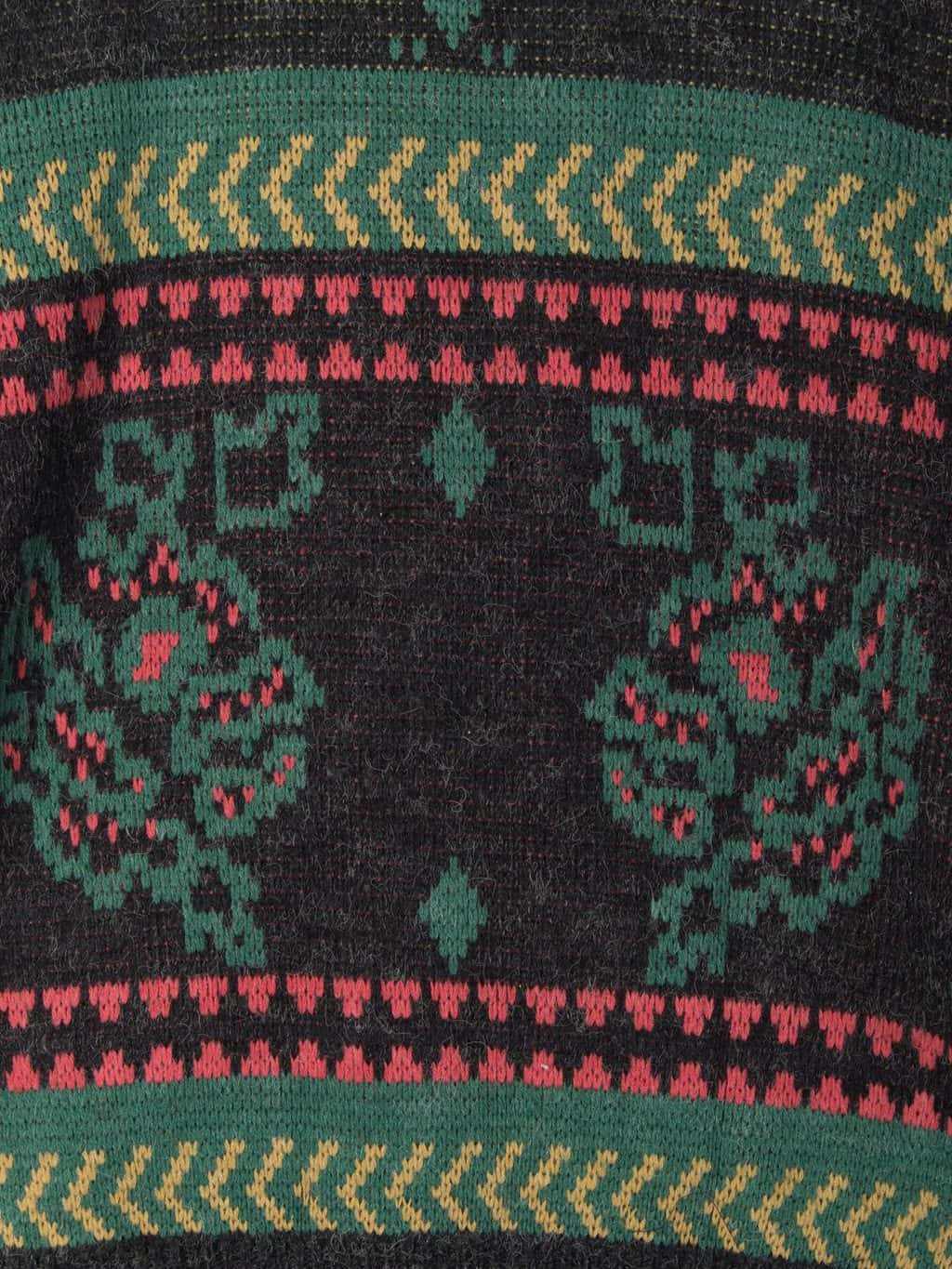 vintage bold abstract design knitted pullover 90s - M/L - Image 2