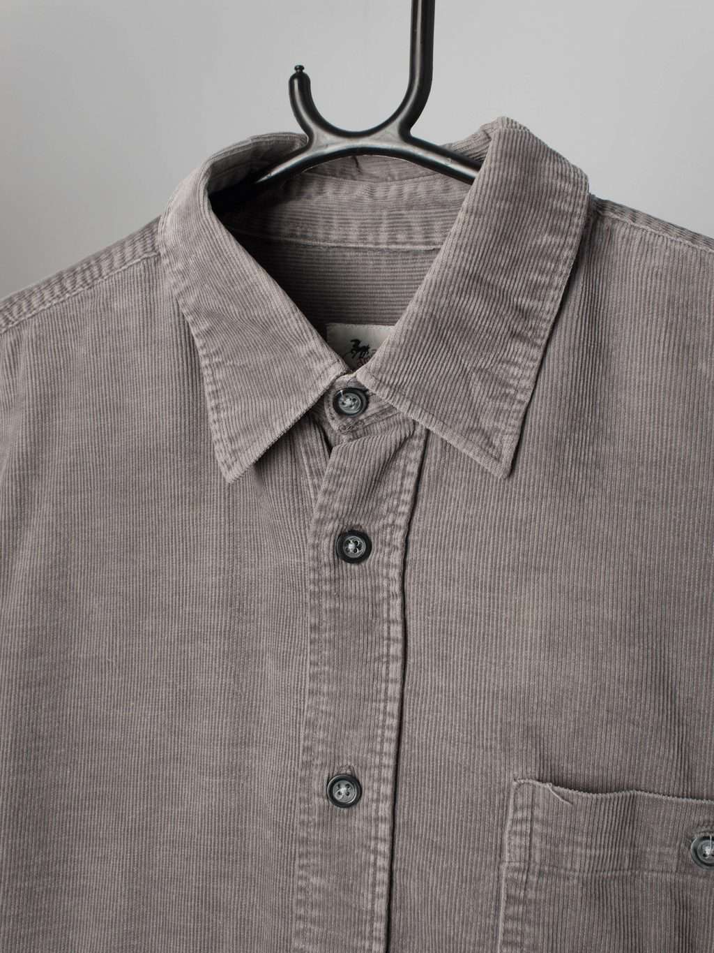 Mens vintage Camargue plain grey cord shirt - Large - Image 3
