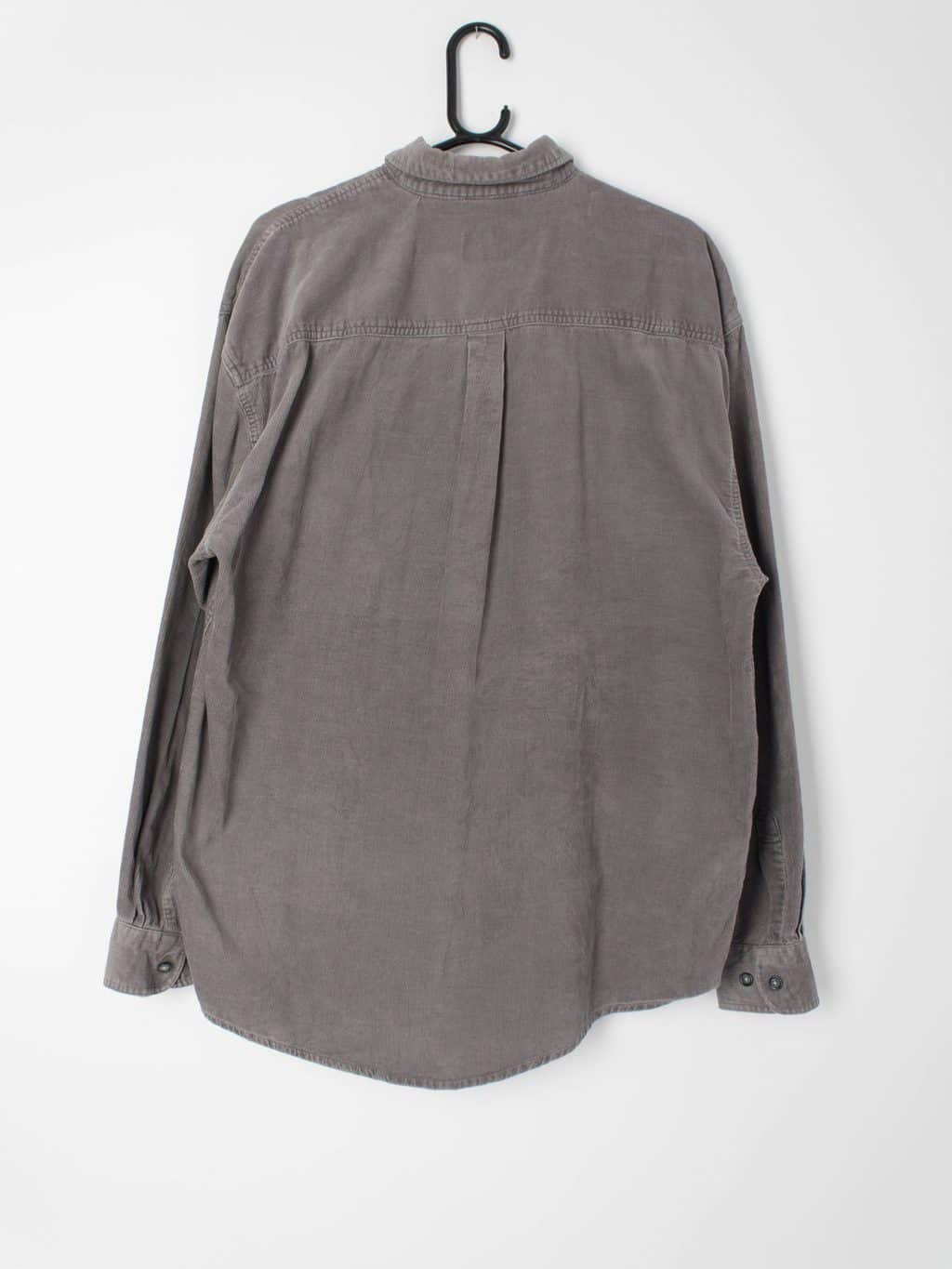 Mens vintage Camargue plain grey cord shirt - Large - Image 4