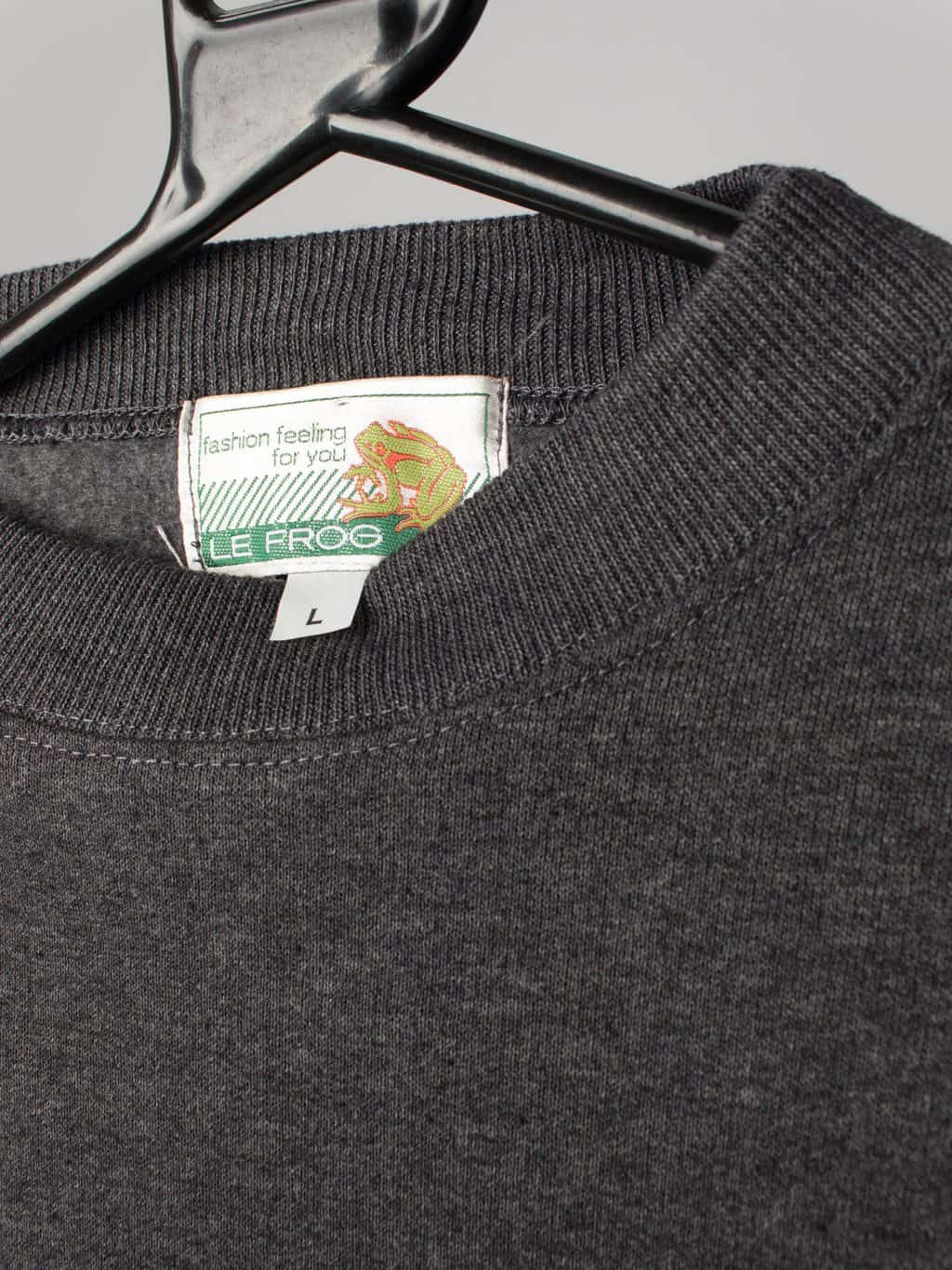 Mens Le Frog dark grey lightweight sweatshirt or heavyweight long sleeve tee shirt - Medium / Large - Image 2