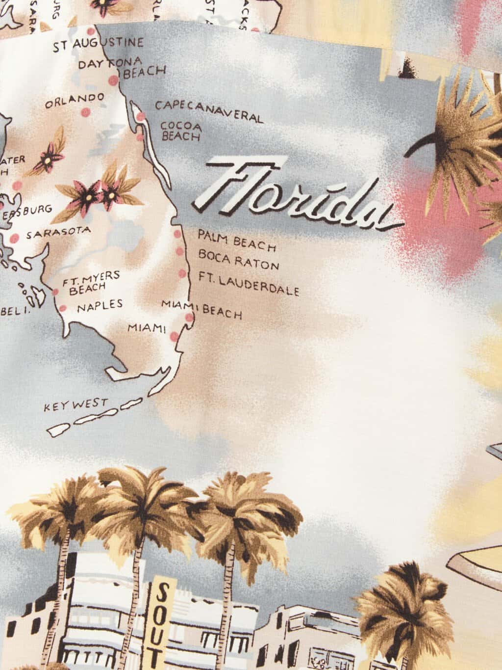 Mens Vintage 90s Hawaiian shirt with USA Florida state inspired print - XL - Image 5