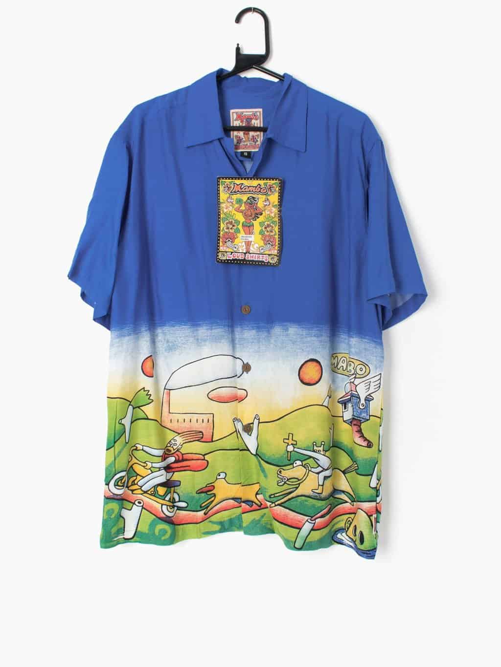 Mens vintage 90s Mambo loud shirt Jesus on a Motorcycle Reg Mombassa Dead stock with tags - Small / Medium