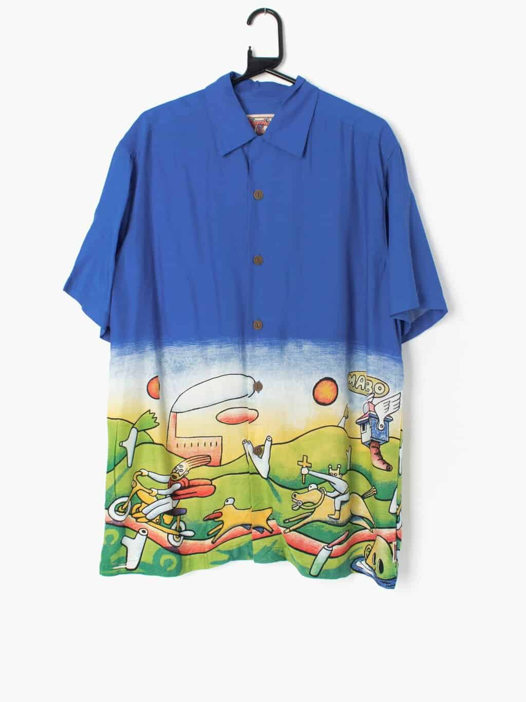 Mens vintage 90s Mambo loud shirt Jesus on a Motorcycle Reg Mombassa Dead stock with tags - Small / Medium - Image 2