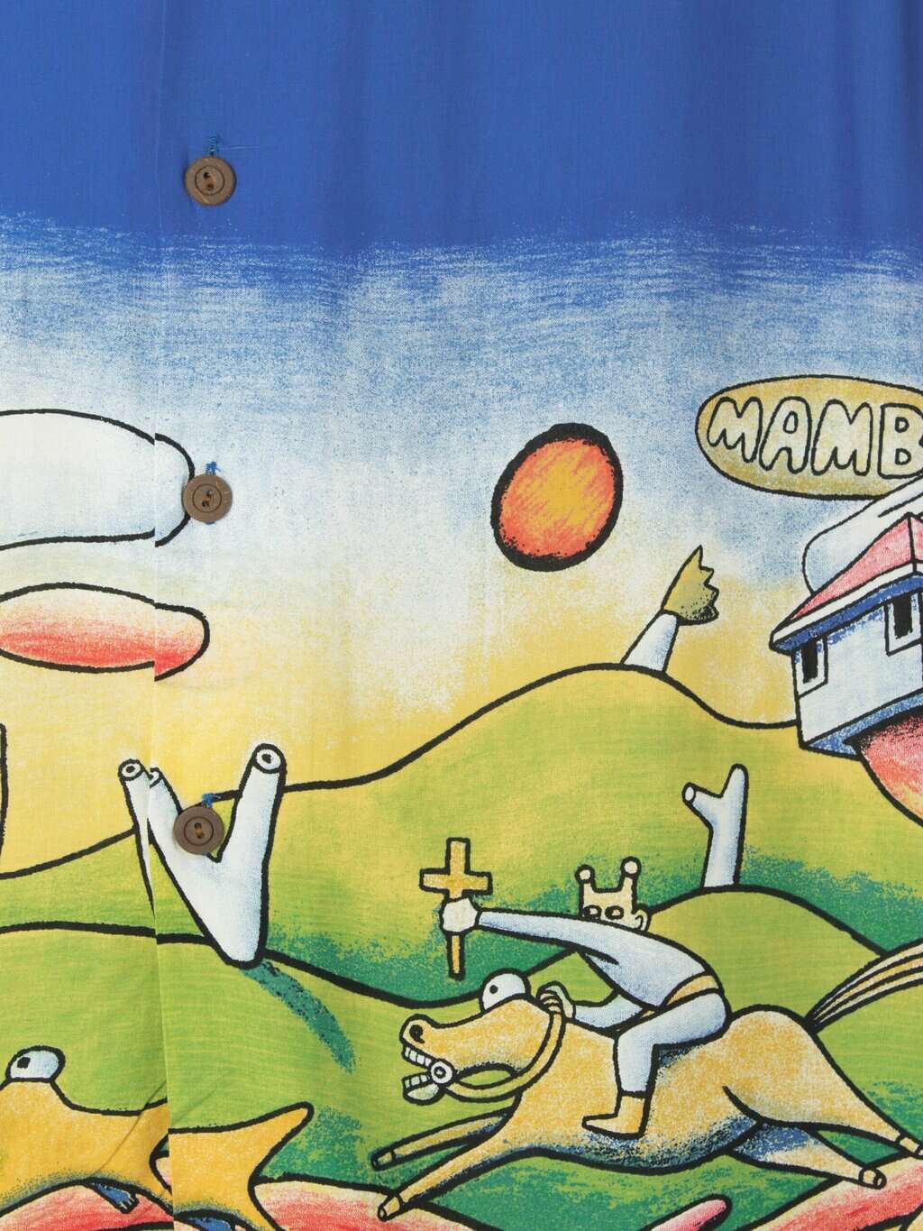 Mens vintage 90s Mambo loud shirt Jesus on a Motorcycle Reg Mombassa Dead stock with tags - Small / Medium - Image 4