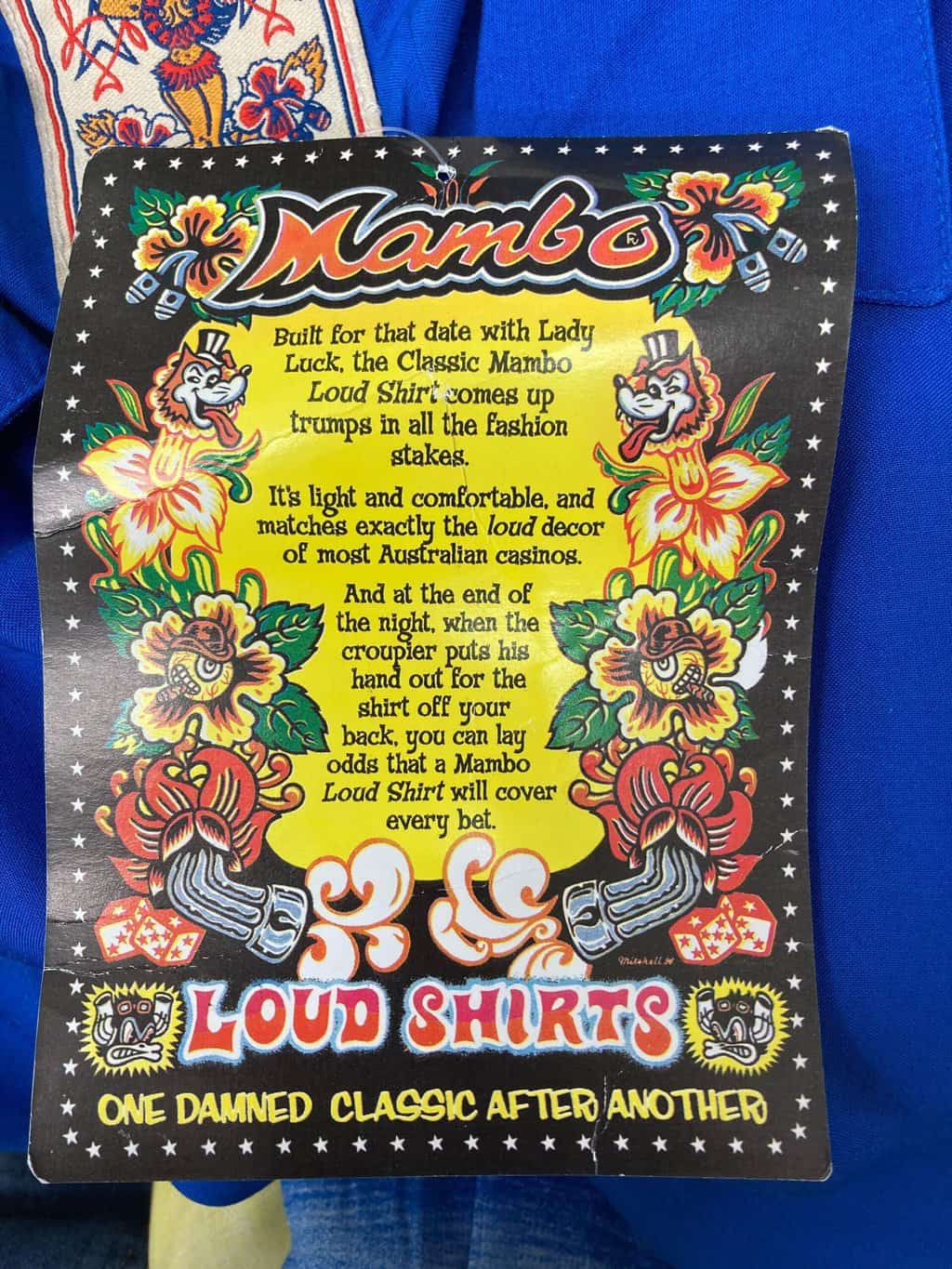 Mens vintage 90s Mambo loud shirt Jesus on a Motorcycle Reg Mombassa Dead stock with tags - Small / Medium - Image 9