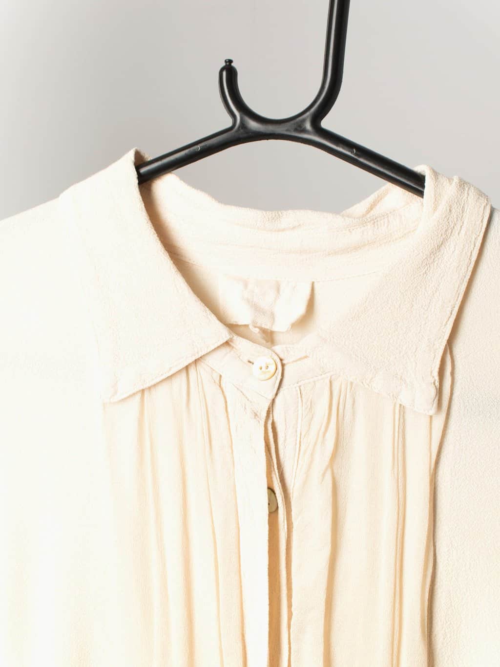 Womens vintage Ivory cream blouse with soft ruffle details by Ghost - Small / Medium - Image 3