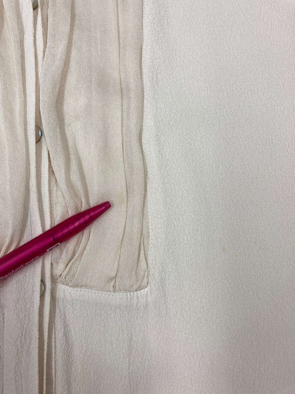 Womens vintage Ivory cream blouse with soft ruffle details by Ghost - Small / Medium - Image 5