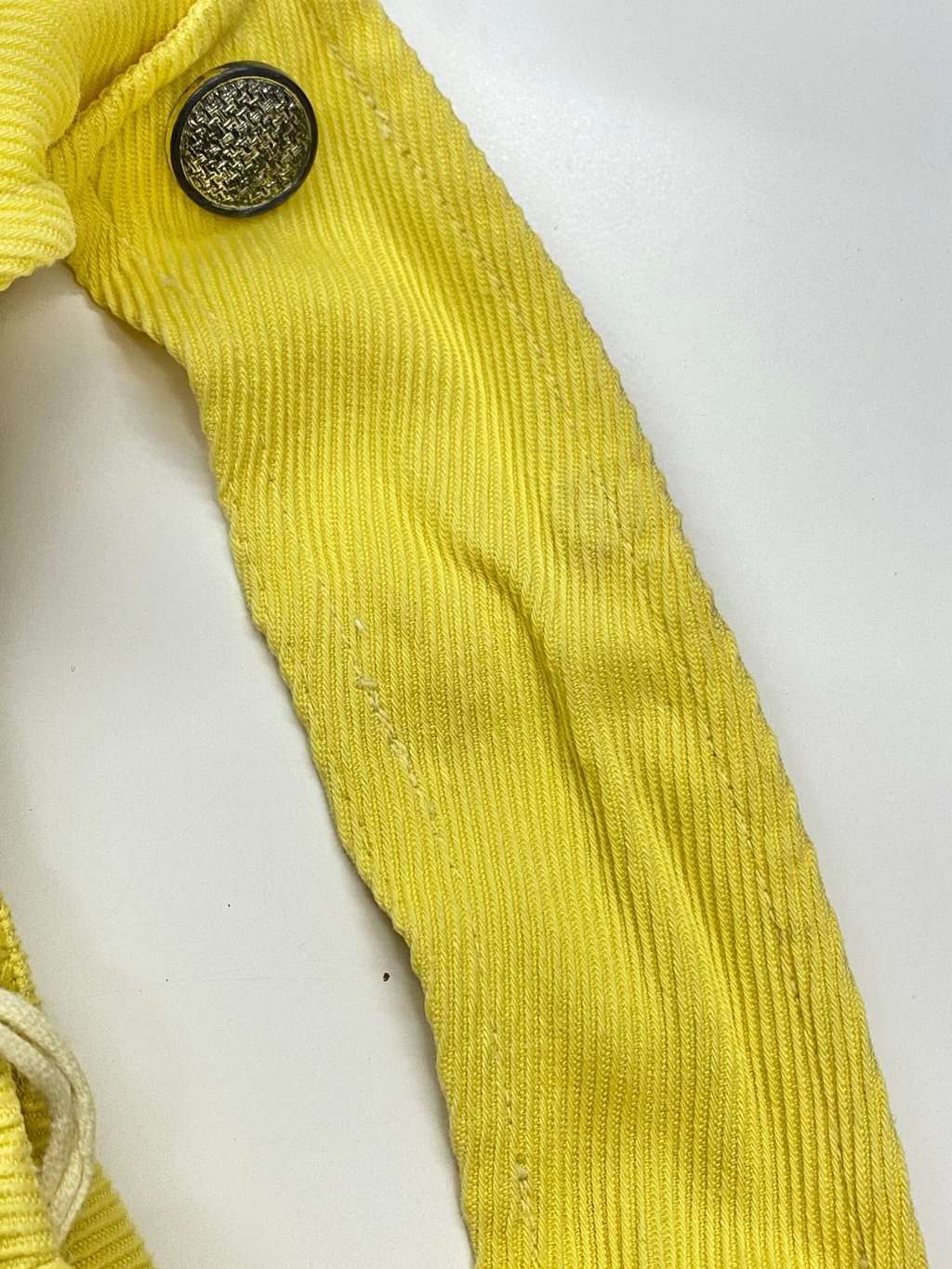 1960s bright yellow vintage dress with button details - UK 12 - Image 8