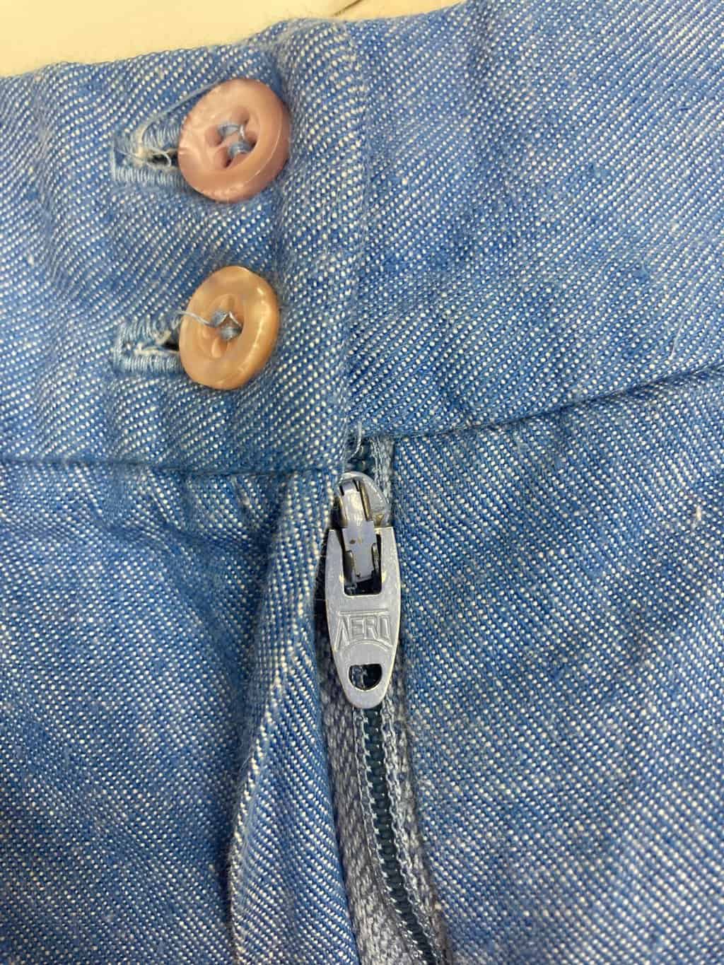 Vintage 70s mid blue cotton hot pants shorts 1970s by St Michael - UK 8 - Image 6