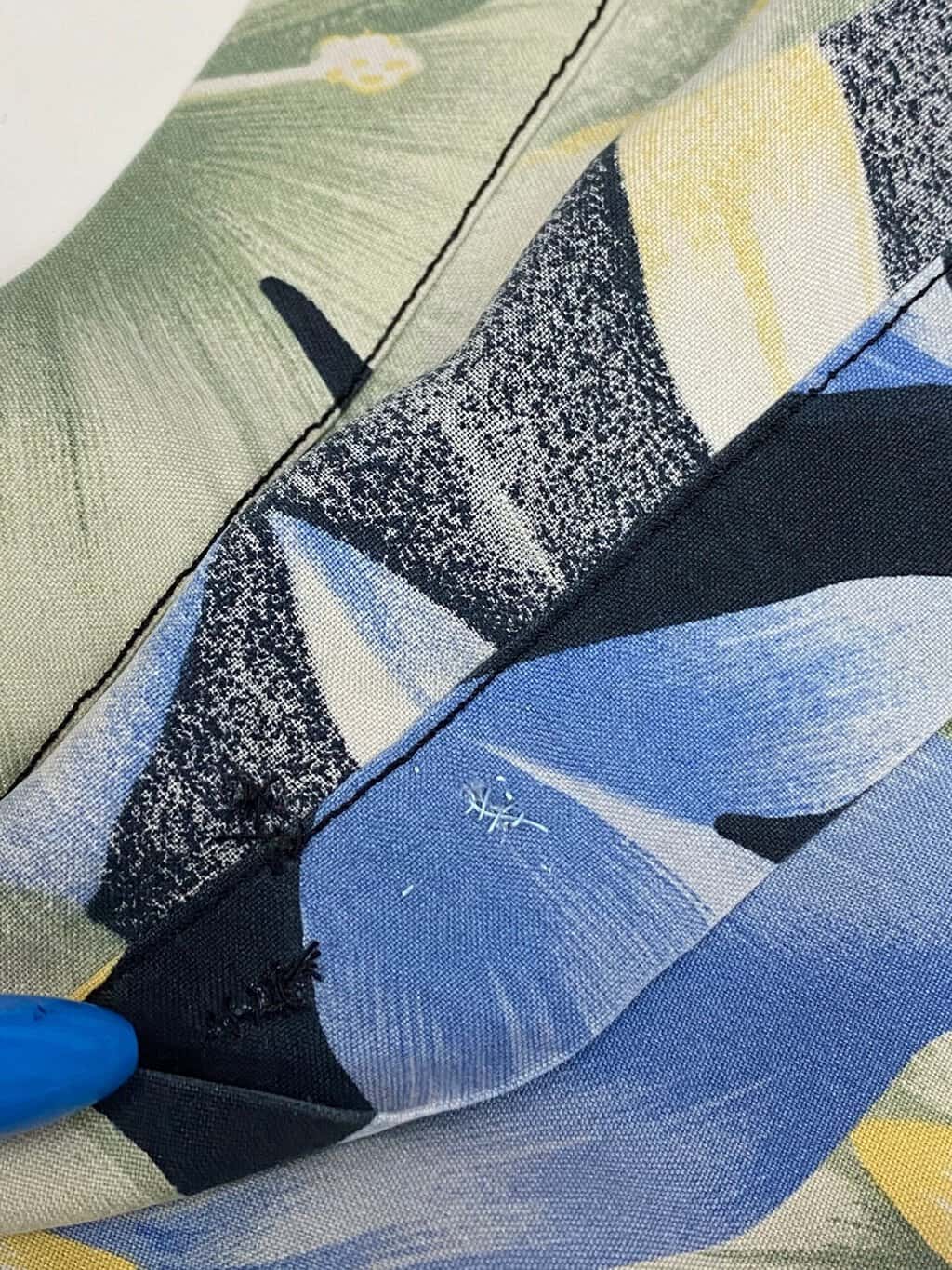 Mens Vintage Hawaiian silk shirt in black with blue and green floral print - XL - Image 6