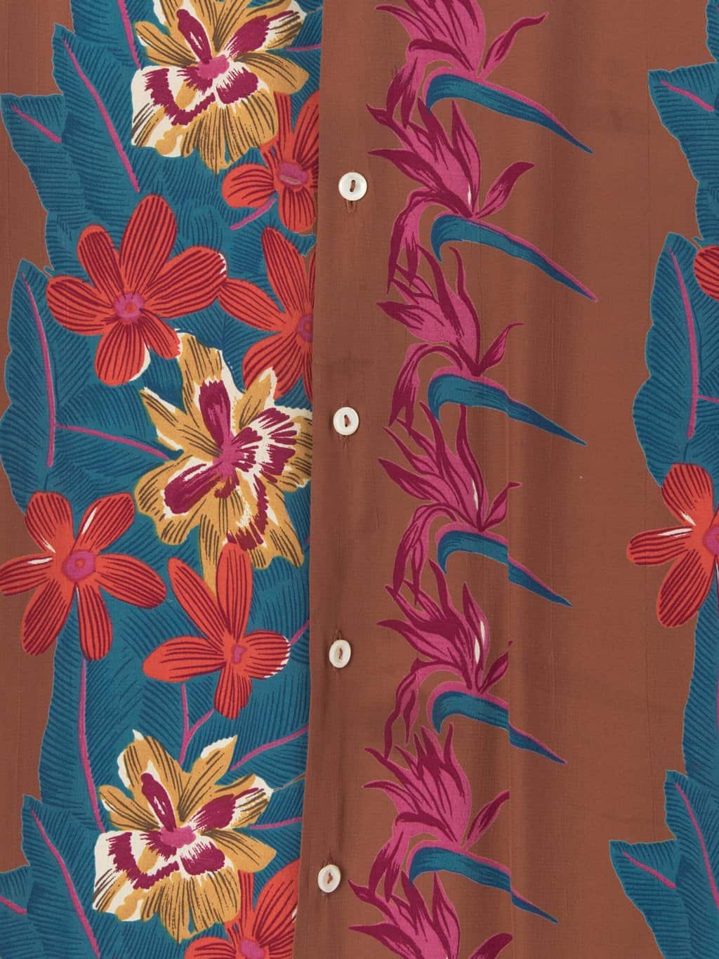 Mens vintage 90s floral shirt including bird of paradise flower by Bellows Brut Le Garage - Large - Image 2