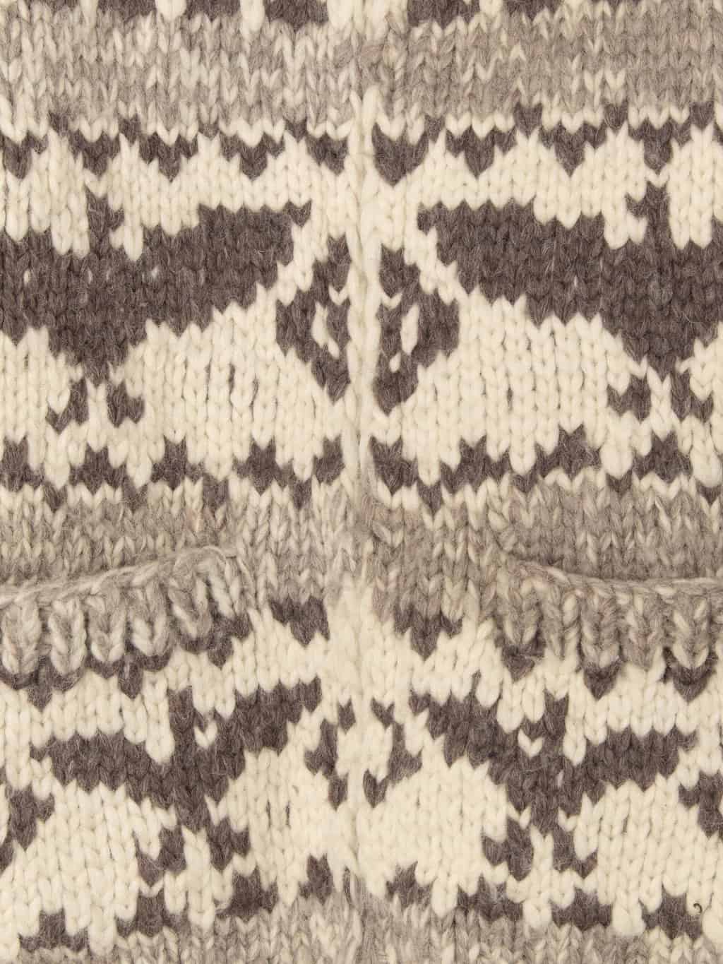 Mens 1960s vintage cowichan cardigan jacket with beige bands and eagle pattern- Small / Medium - Image 2