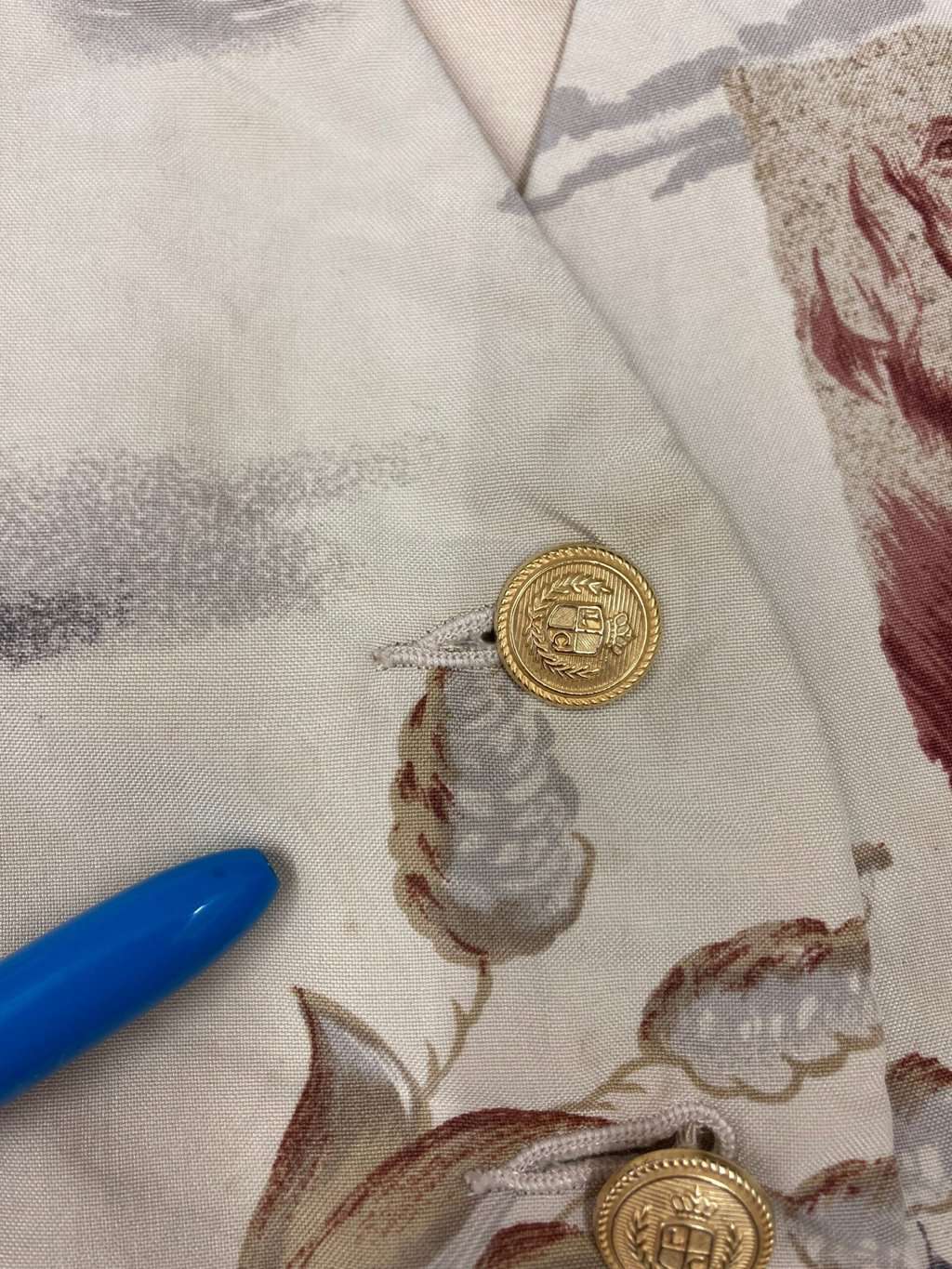 Womens vintage silk vest / waistcoat with pheasant and springer spaniel countryside design  - Large / XL - Image 5