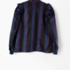 Vintage 80s Party Blouse With Purple Stripes And Ruffle Collar By Marion Donaldson Small Medium 4