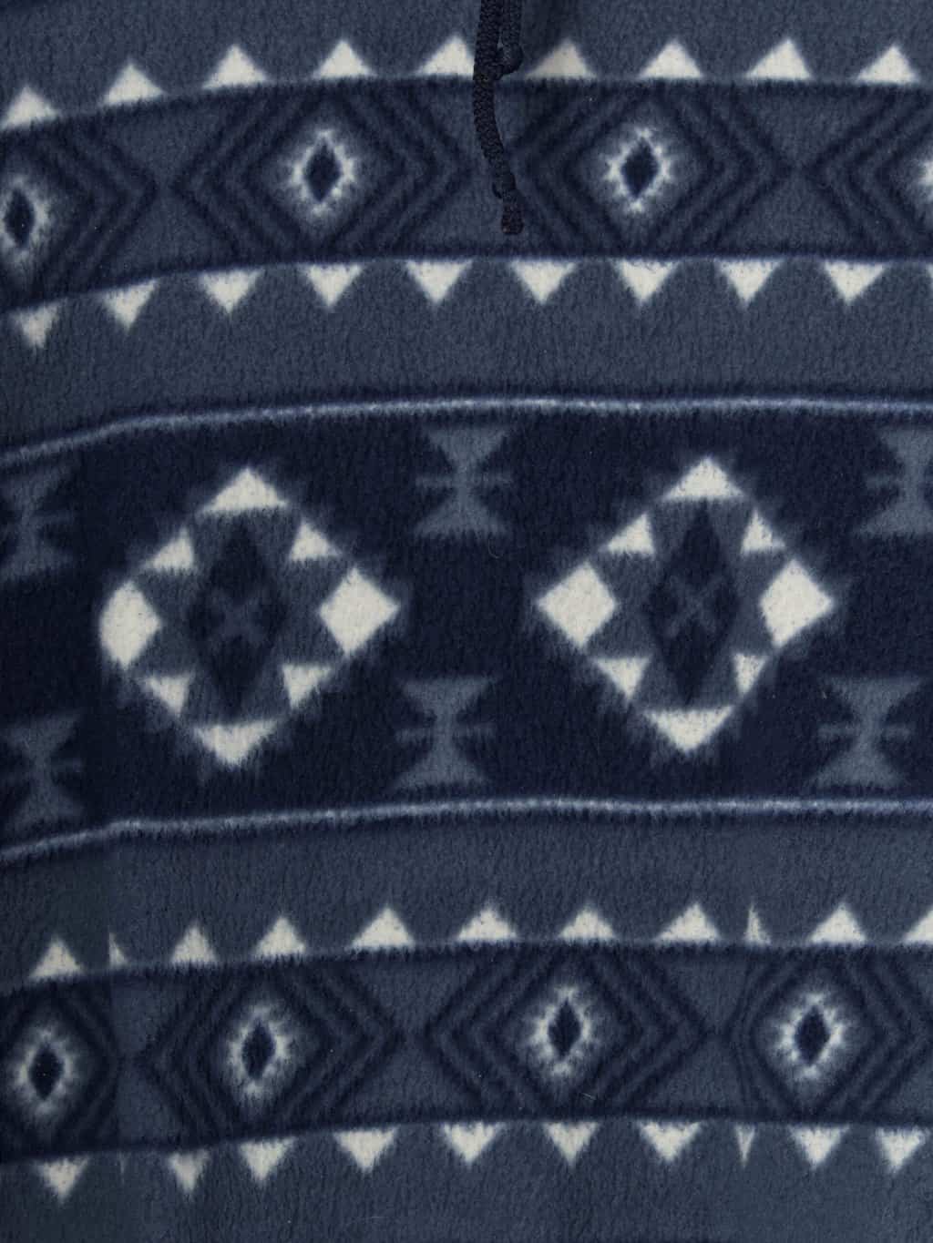 Vintage aztec fleece pullover in navy with white geometric diamond patten - Small / Medium - Image 2