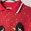Vintage Christmas Jumper With Cute Penguin Couple And Collar Medium Large 3