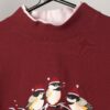 Vintage Christmas Novelty Sweatshirt With Cute Birds In Santa Hats Large 2