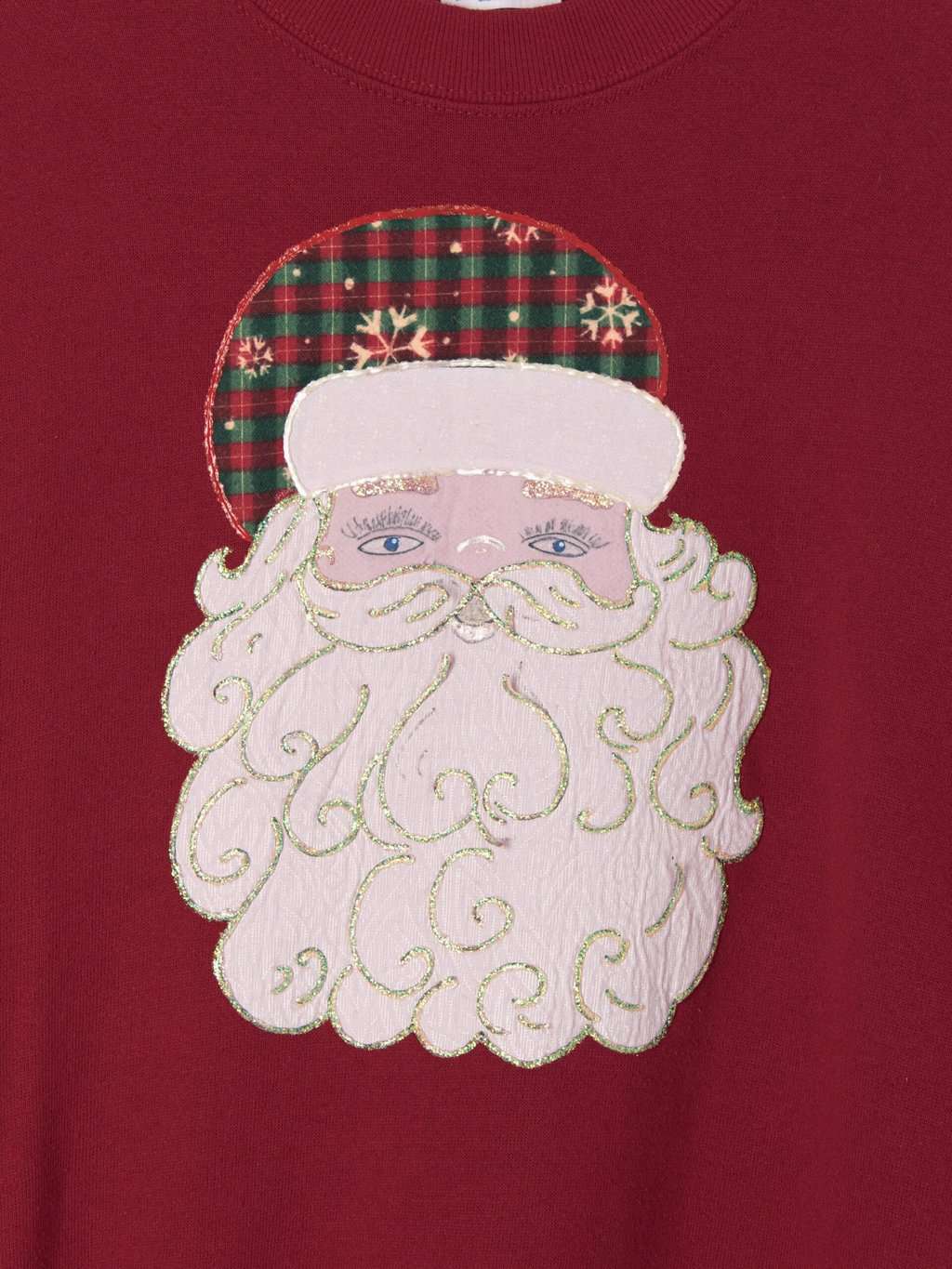 Vintage Christmas Novelty Sweatshirt With Father Christmas With Sparkly Beard Made In Usa Medium Large 2