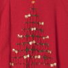 Vintage Christmas Novelty Sweatshirt With Hand Cut Christmas Tree Design Made In Usa Medium Large 2