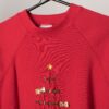Vintage Christmas Novelty Sweatshirt With Hand Cut Christmas Tree Design Made In Usa Medium Large 3