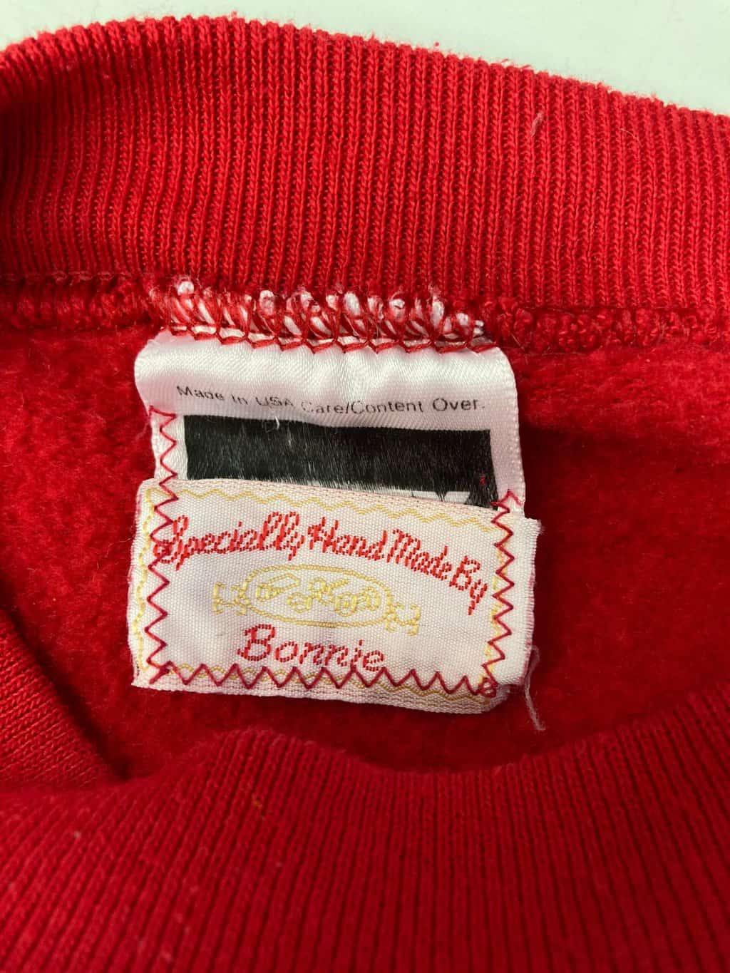 Vintage Christmas Novelty Sweatshirt With Hand Cut Christmas Tree Design Made In Usa Medium Large 5