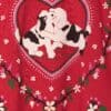 Vintage Christmas Valentines Puppy Love Sweater With Love Hearts Made In England 1980s Medium 2