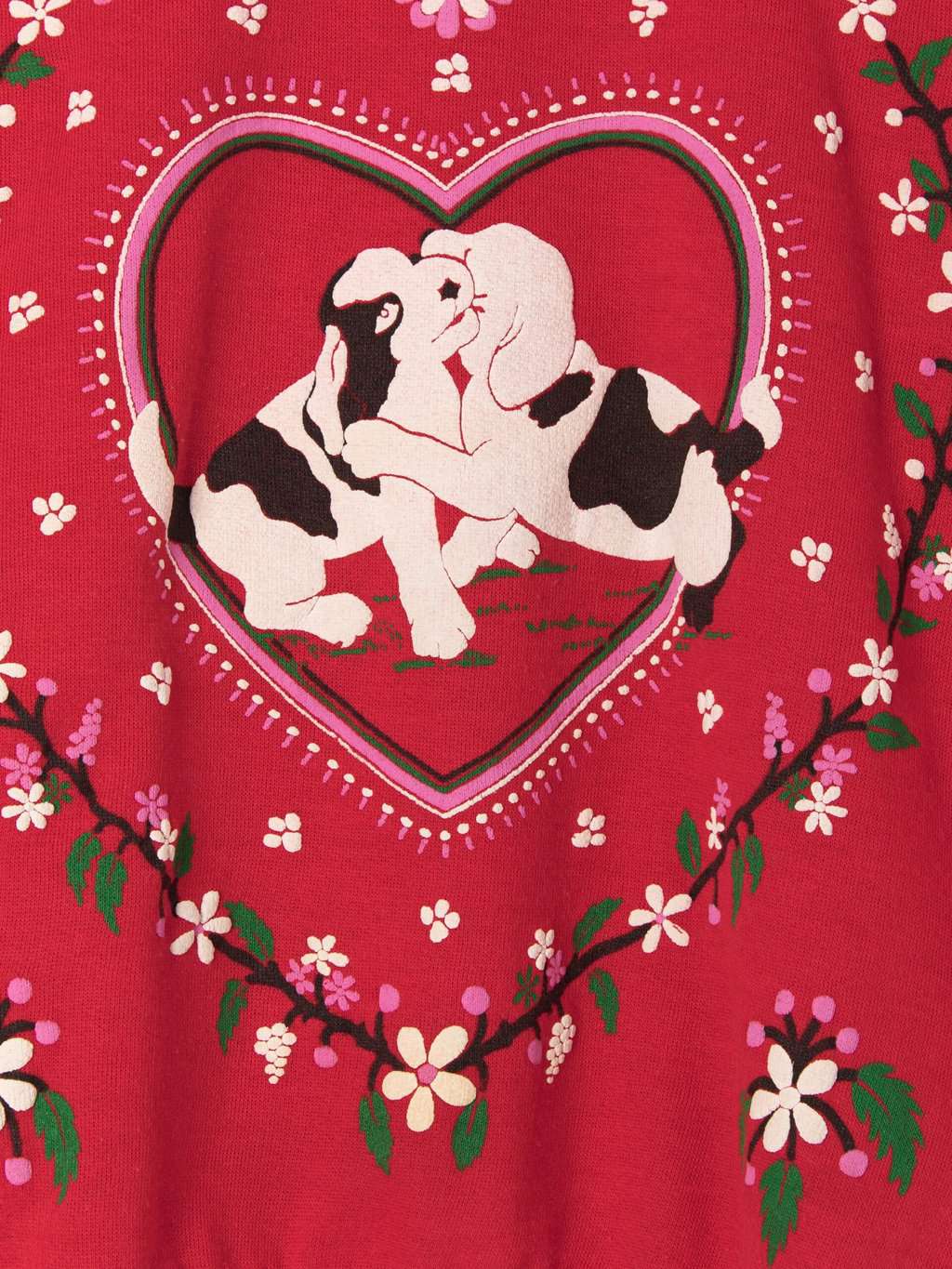 Vintage Christmas Valentines Puppy Love Sweater With Love Hearts Made In England 1980s Medium 2