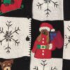 Vintage Dog Christmas Cardigan Sweater With Cute Puppies And Snowflakes Black And White 90s Medium 2