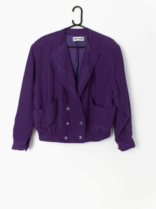 Vintage Purple Silk Jacket Gerry Webber 1980s Party Jacket Medium