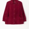 Vintage Red Cord Shirt Jacket Shacket With Jumbo Cord Velvet Large