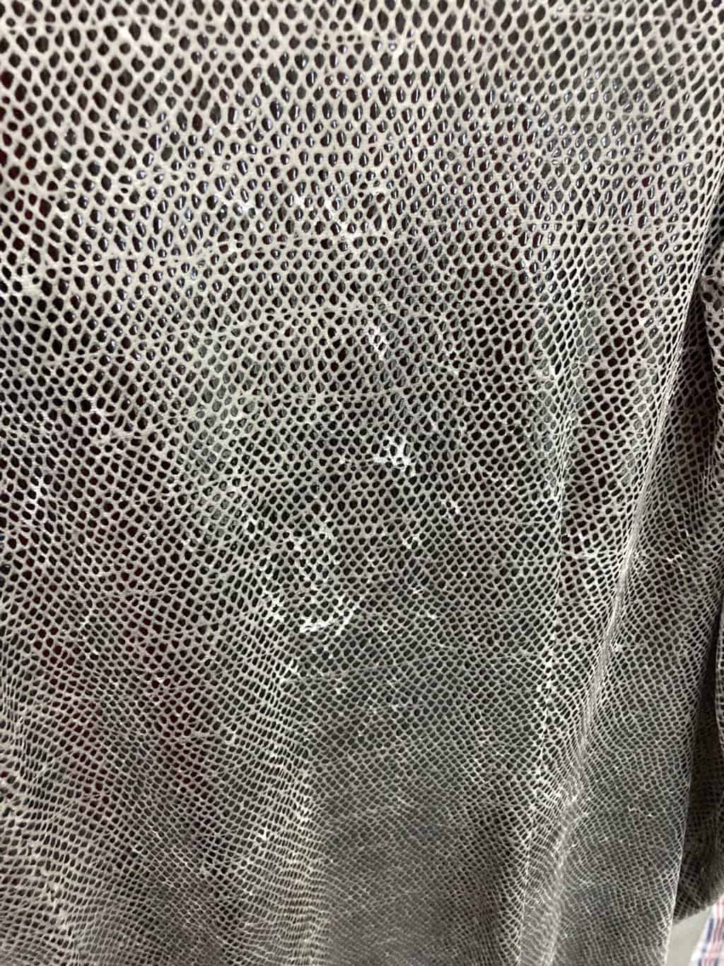 Vintage Silvery Longline Party Top With Faux Snake Skin And Daisy Buttons Made In England Small 9