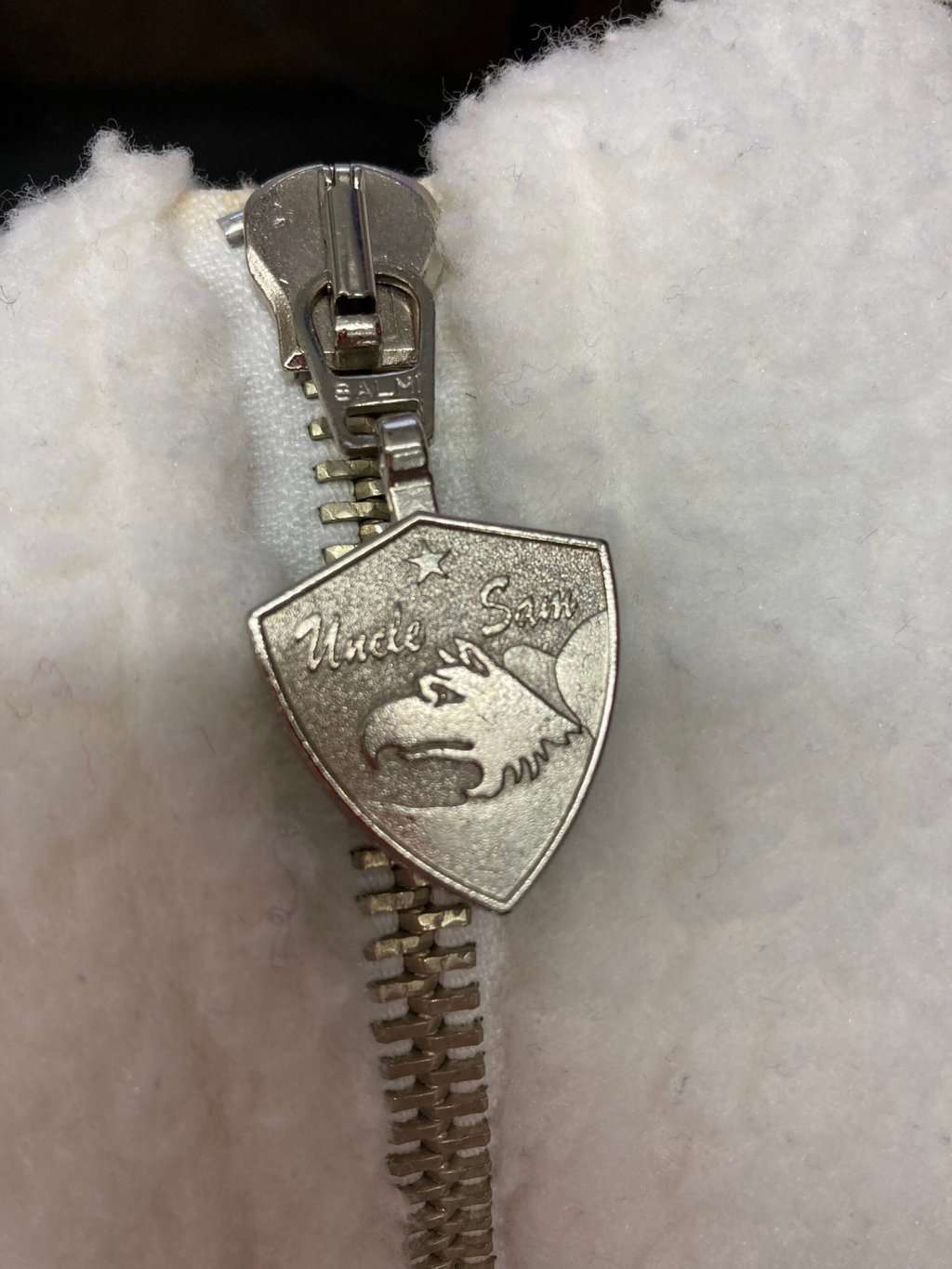 Vintage Uncle Sam fleece 1/4 Zip with amazing arm spellout and geometric aztec pattern - XL - Image 5