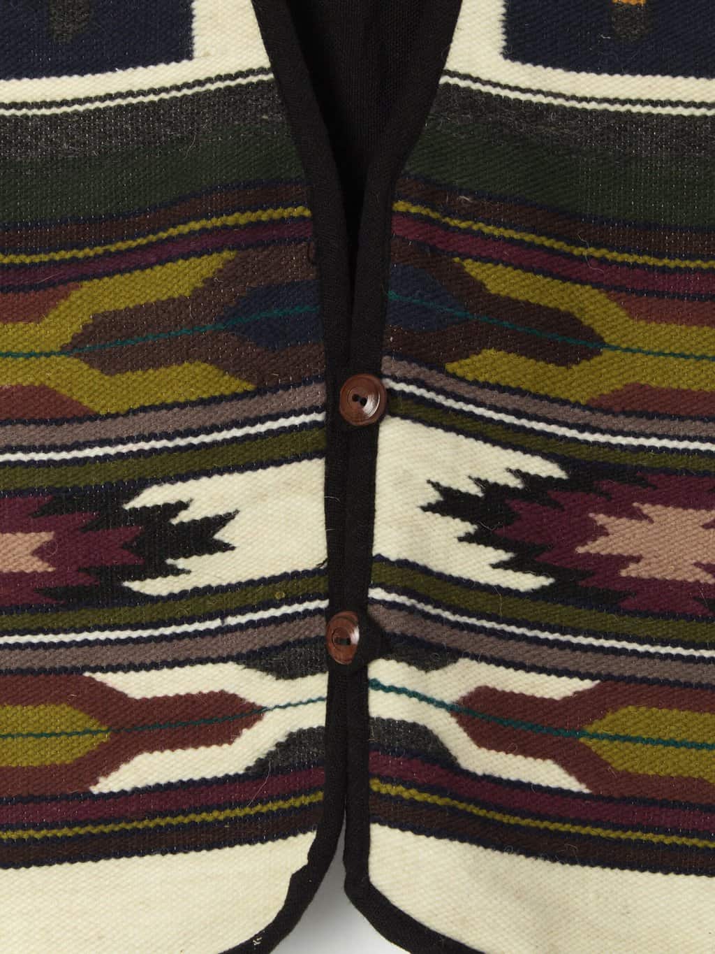 Vintage unisex knitted waistcoat with Aztec pattern authentic South American - Medium / Large - Image 2