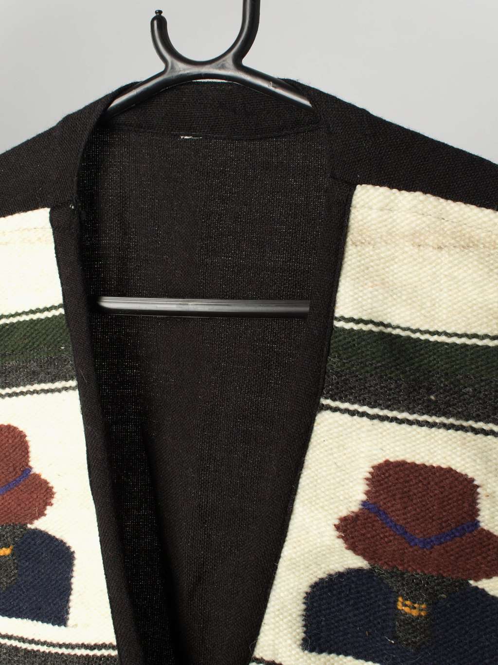Vintage unisex knitted waistcoat with Aztec pattern authentic South American - Medium / Large - Image 3