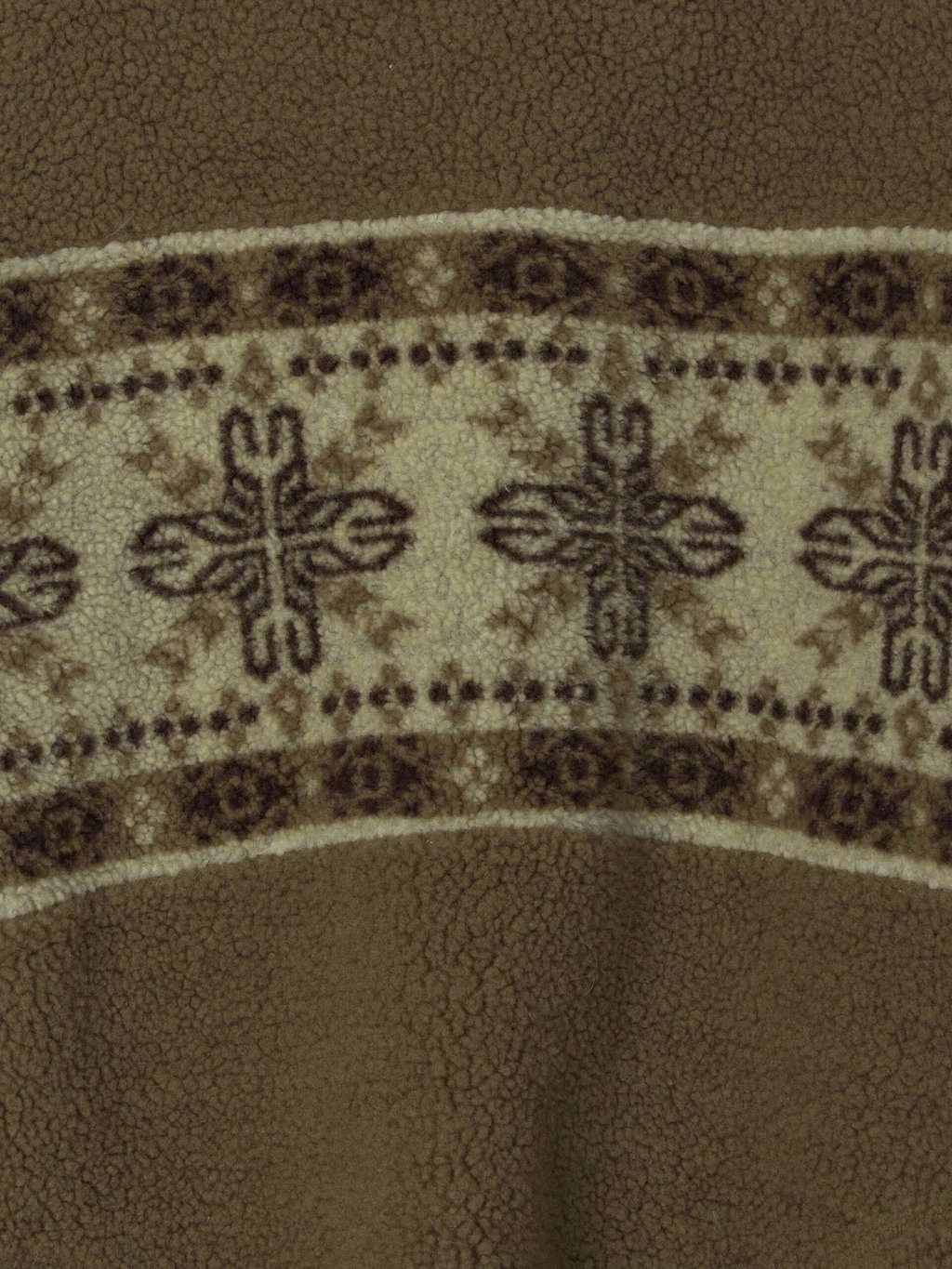 Vintage WSI sports teddy fleece pullover with aztec motifs in green beige with aztec motifs - XL - Image 3