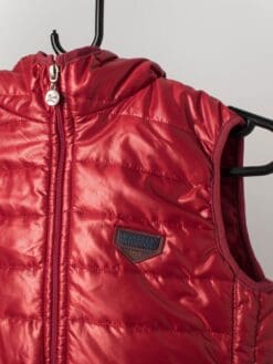 Vintage Boys Hooded Body Warmer Gilet Red Circa 1990s Age 12 2