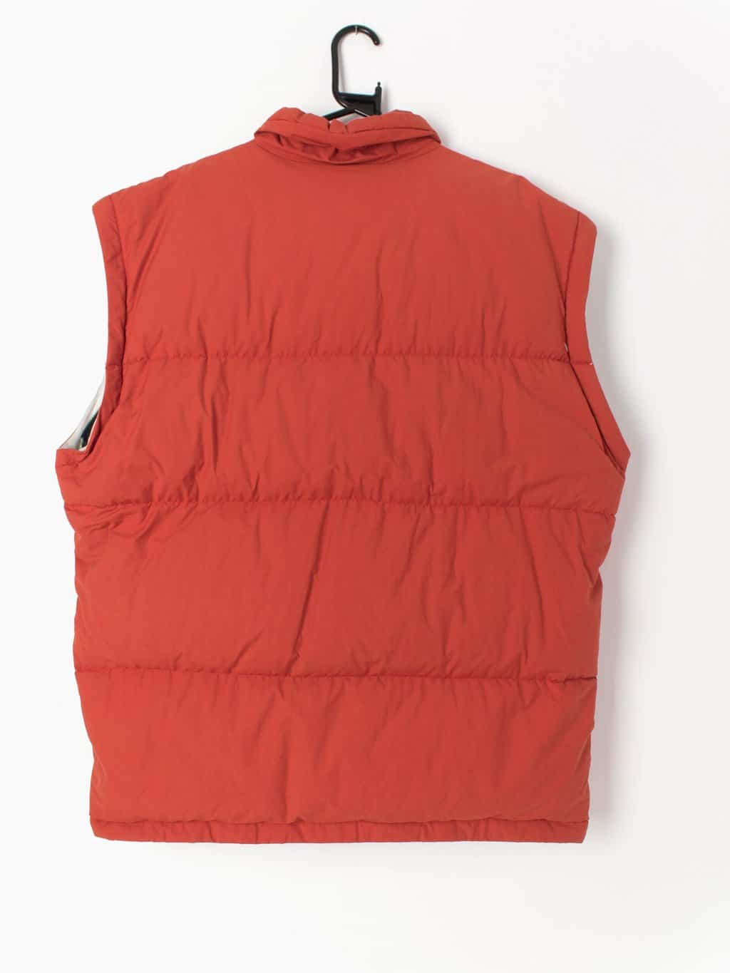Vintage Rust Orange Puffer Jacket Body Warmer With Real Goose Down 80s 90s Medium Large 5