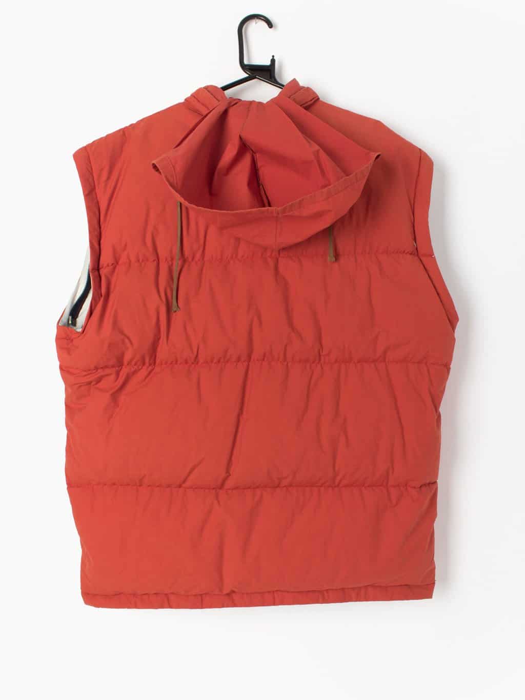 Vintage Rust Orange Puffer Jacket Body Warmer With Real Goose Down 80s 90s Medium Large 6