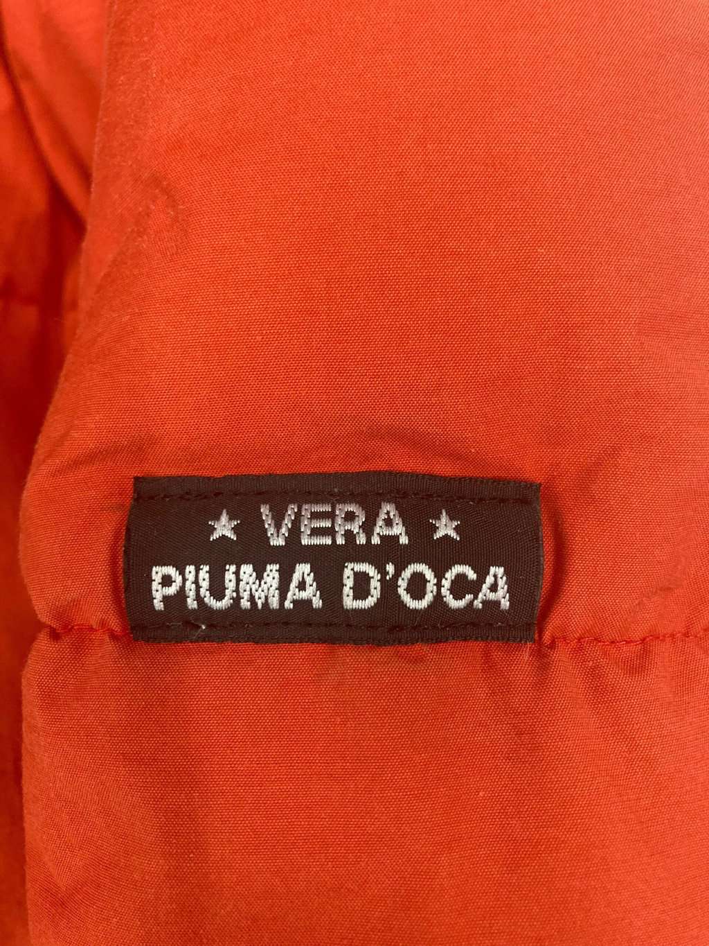 Vintage Rust Orange Puffer Jacket Body Warmer With Real Goose Down 80s 90s Medium Large 9