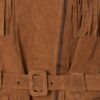 Vintage Suede Jacket Tan Brown With Belt And Fringe Details 1980s Western Inspired Small 2