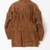Vintage Suede Jacket Tan Brown With Belt And Fringe Details 1980s Western Inspired Small 4