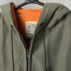 Vintage Wrangler Fleece Lined Gilet In Khaki Military Green And Orange With Hood Y2k Medium 3