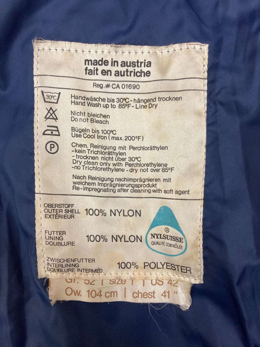 Vintage 70s Fitted Ski Jacket By Anba Of Austria Navy Blue And Red Geometric Pattern Large 6