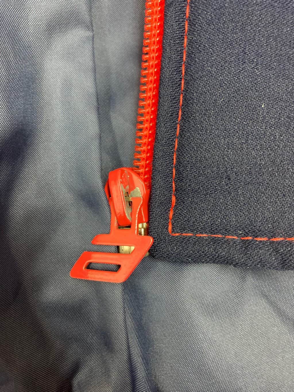 Vintage 70s Fitted Ski Jacket By Anba Of Austria Navy Blue And Red Geometric Pattern Large 7