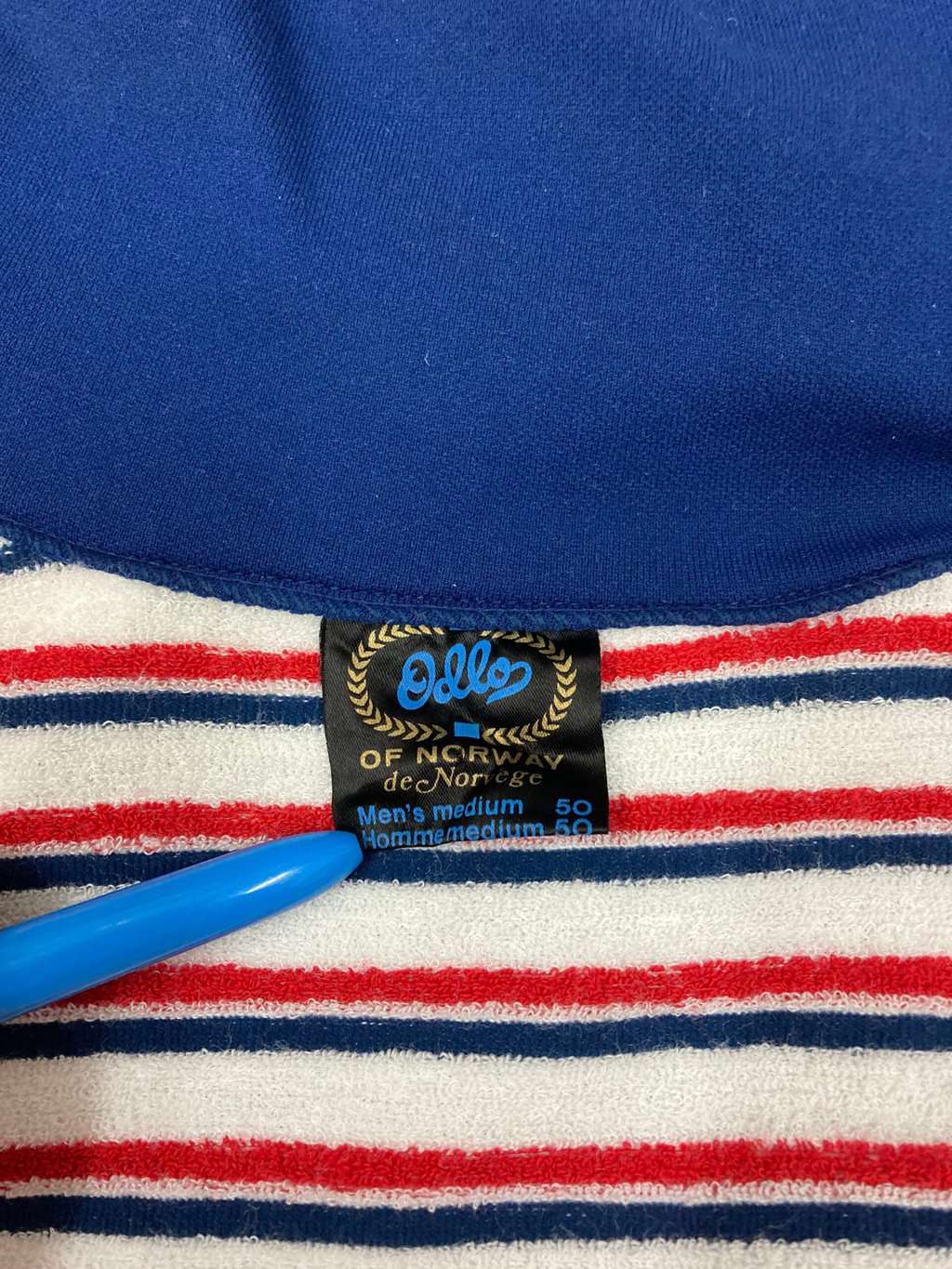 Vintage 70s Odlo Of Norway Sports Jacket In Red And Blue With Striped Lining Made In Norway Medium 6
